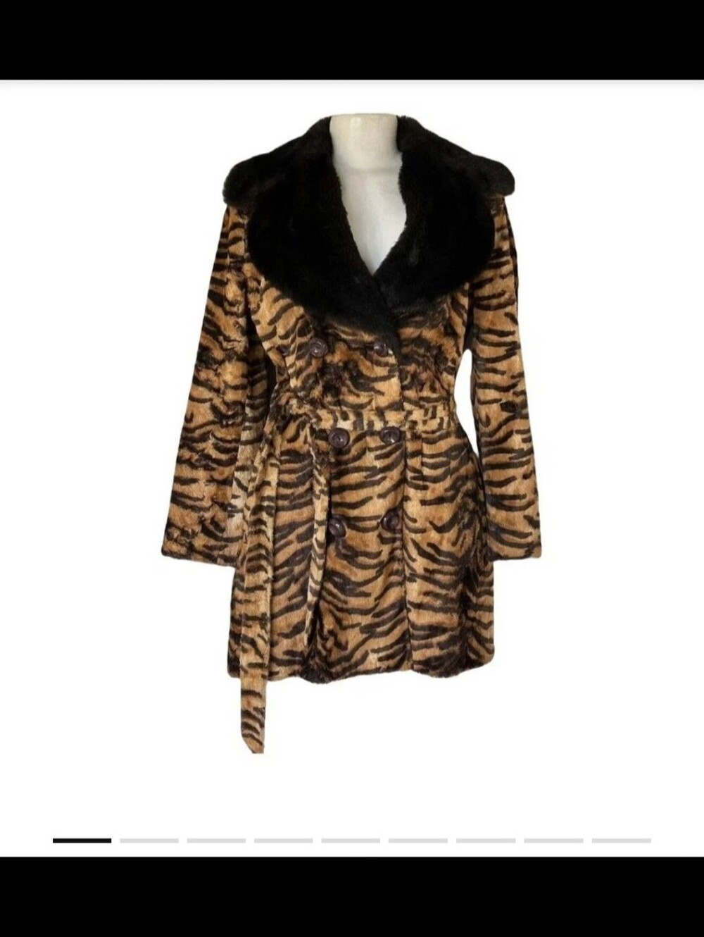 D&G Leopard Coat Faux Fur Animal Print Jacket Size 44